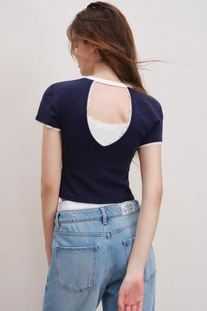 Romantic Lace Wide-Leg Jeans