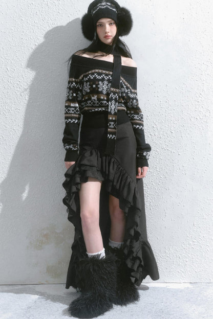 High-Waisted Slimming Long Skirt