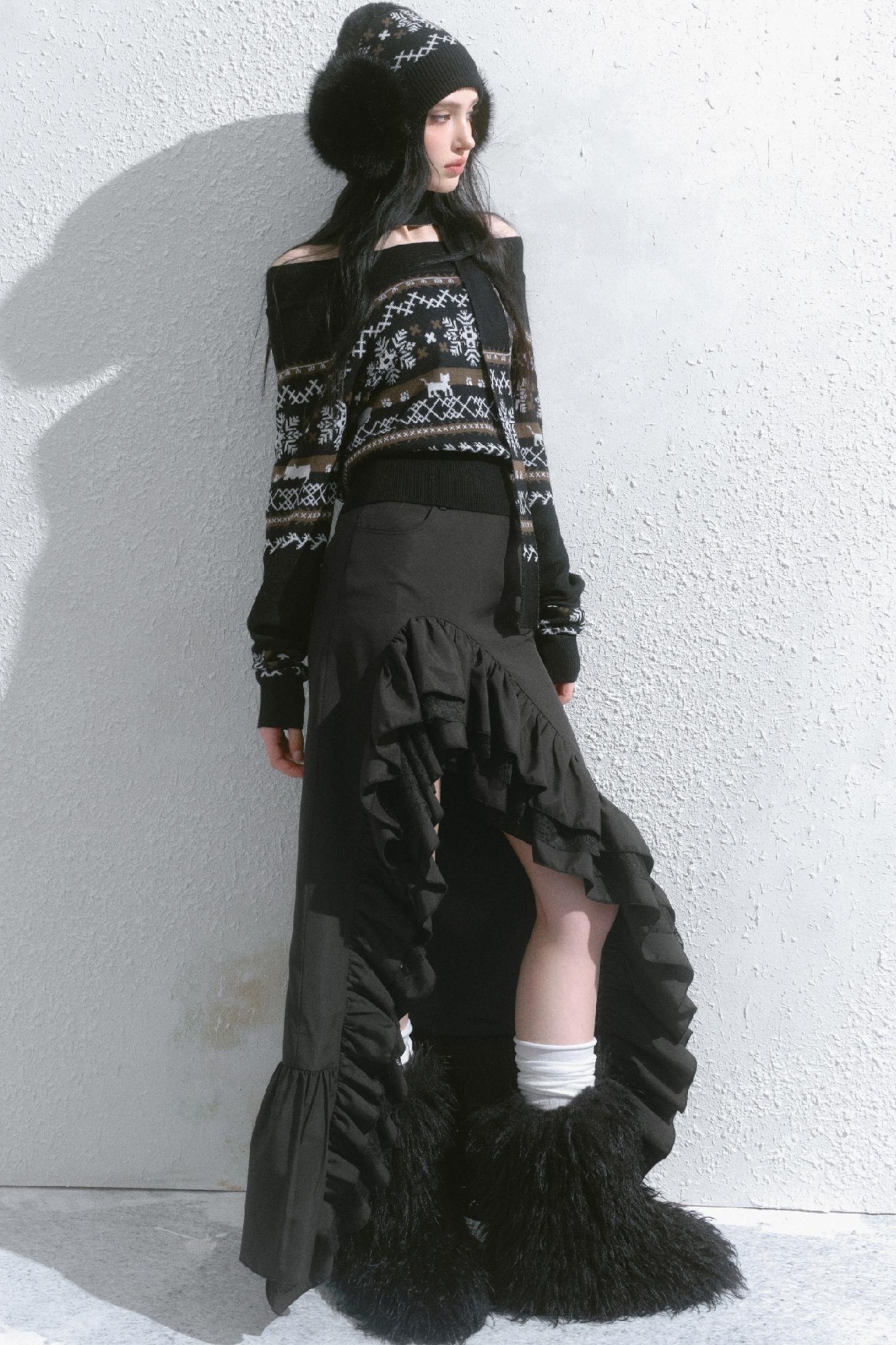 High-Waisted Slimming Long Skirt