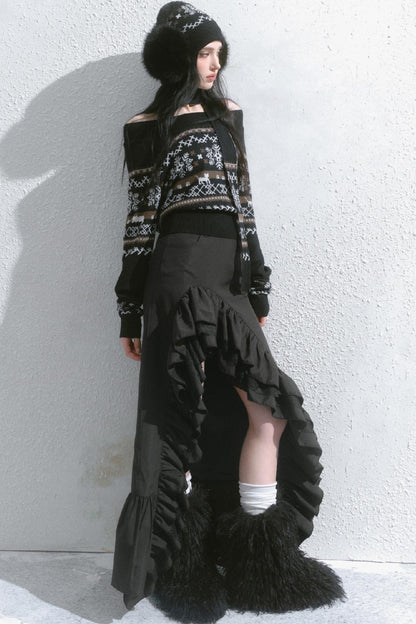 High-Waisted Slimming Long Skirt