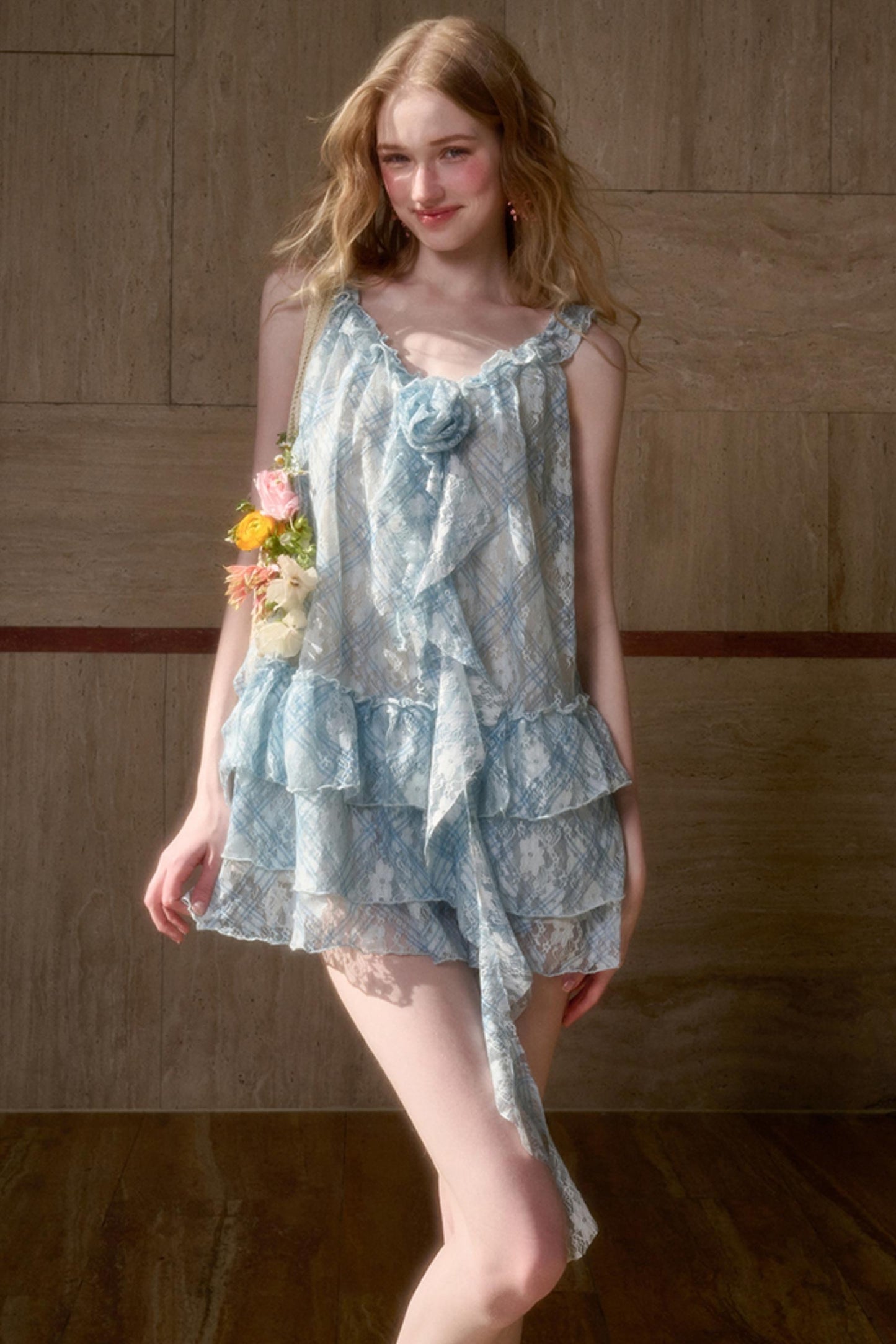 Floral Halter Babydoll Dress