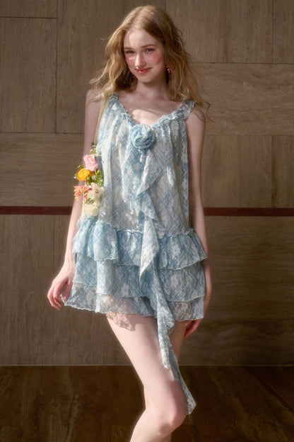 Floral Halter Babydoll Dress