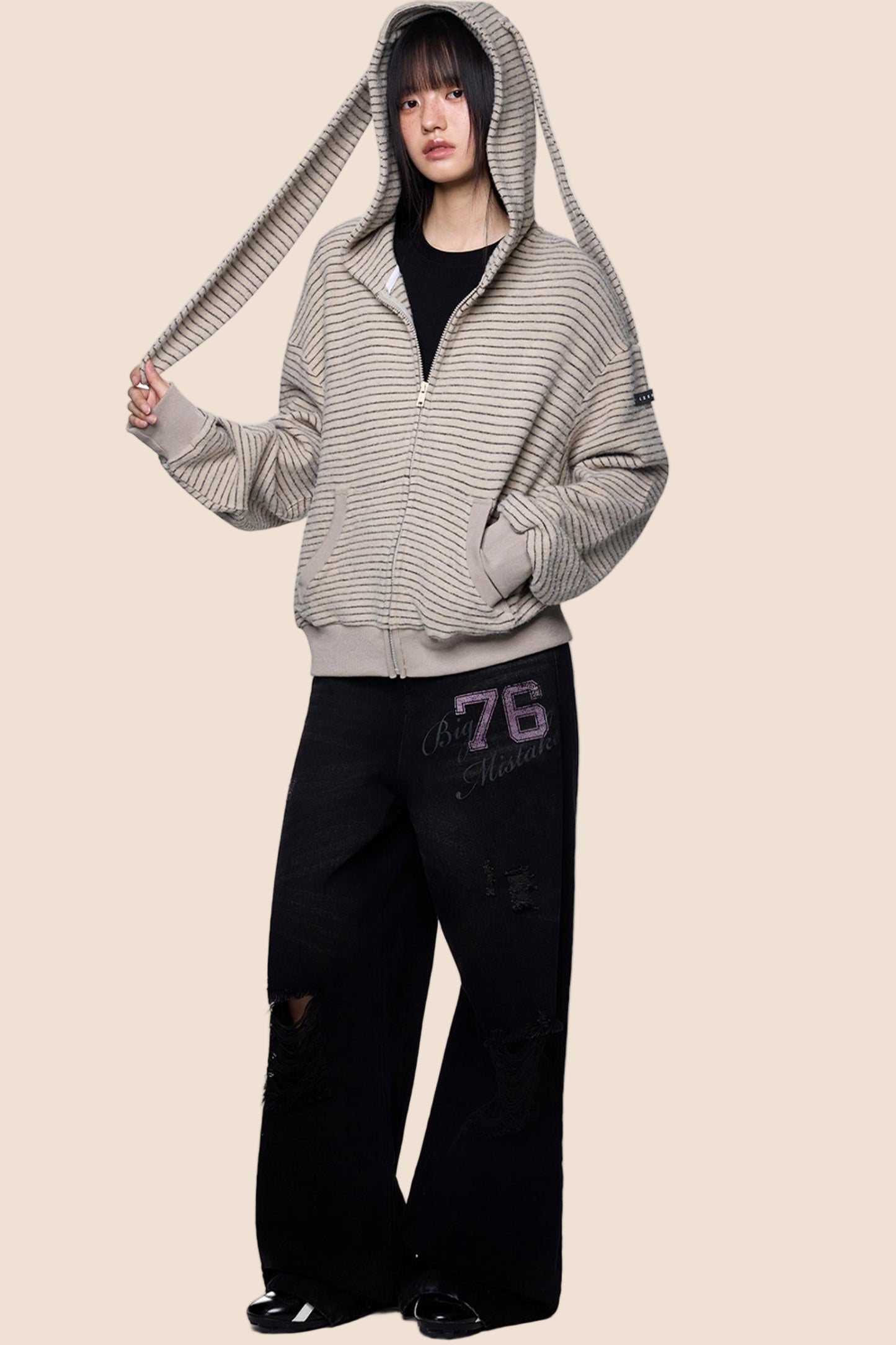 Distressed Ripped American Vintage Straight Pants