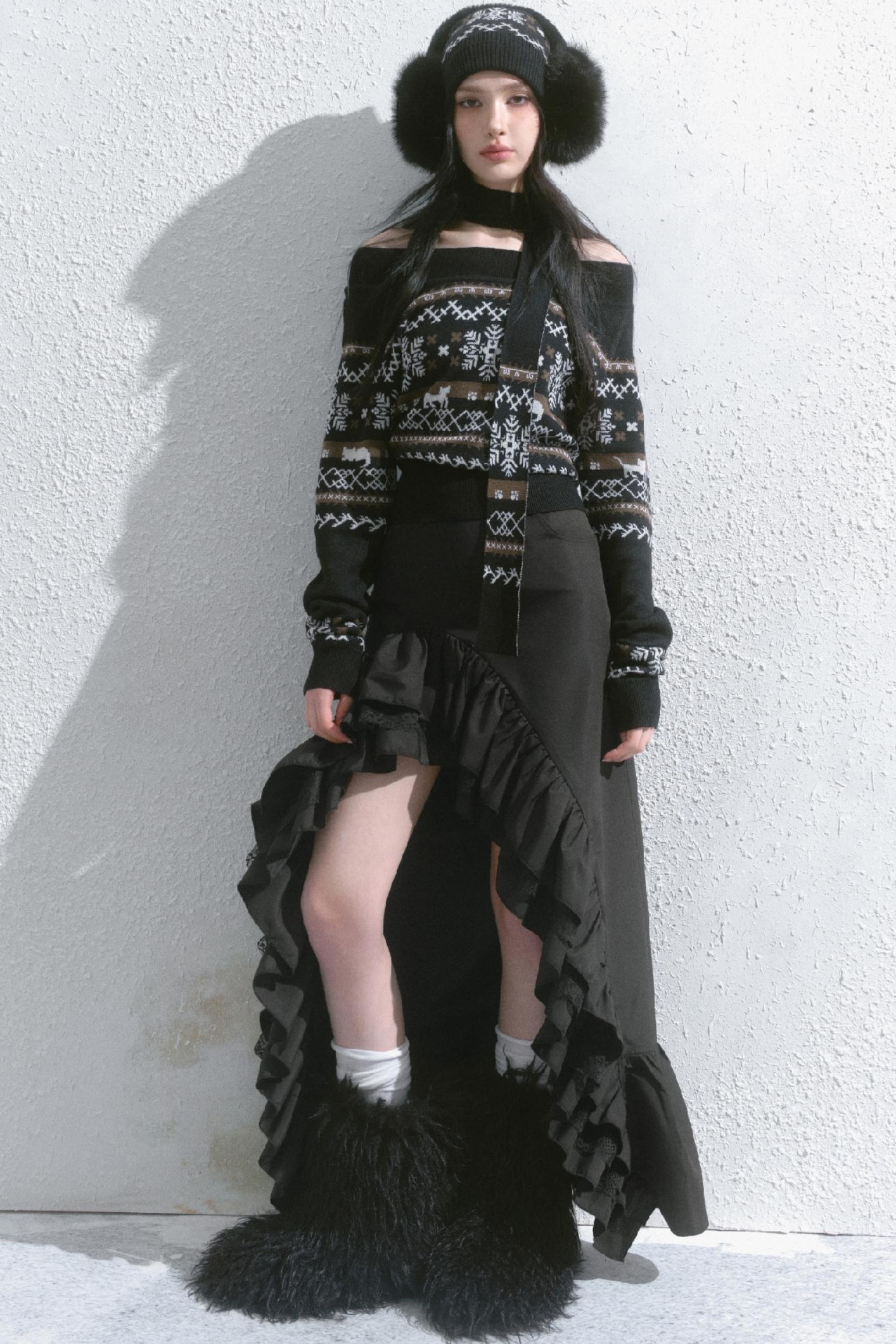 High-Waisted Slimming Long Skirt