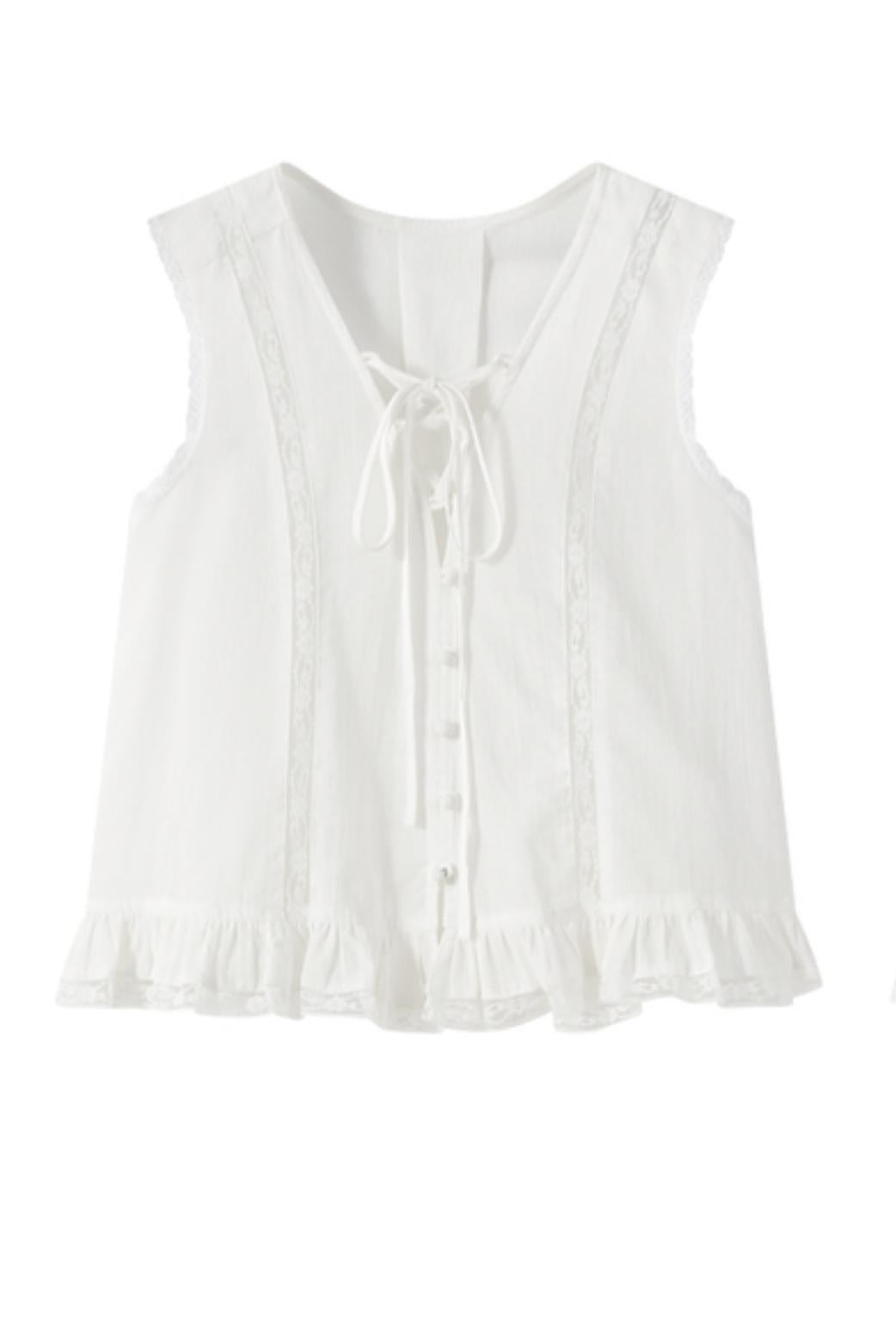 Sleeveless Lace Suit Set-Up