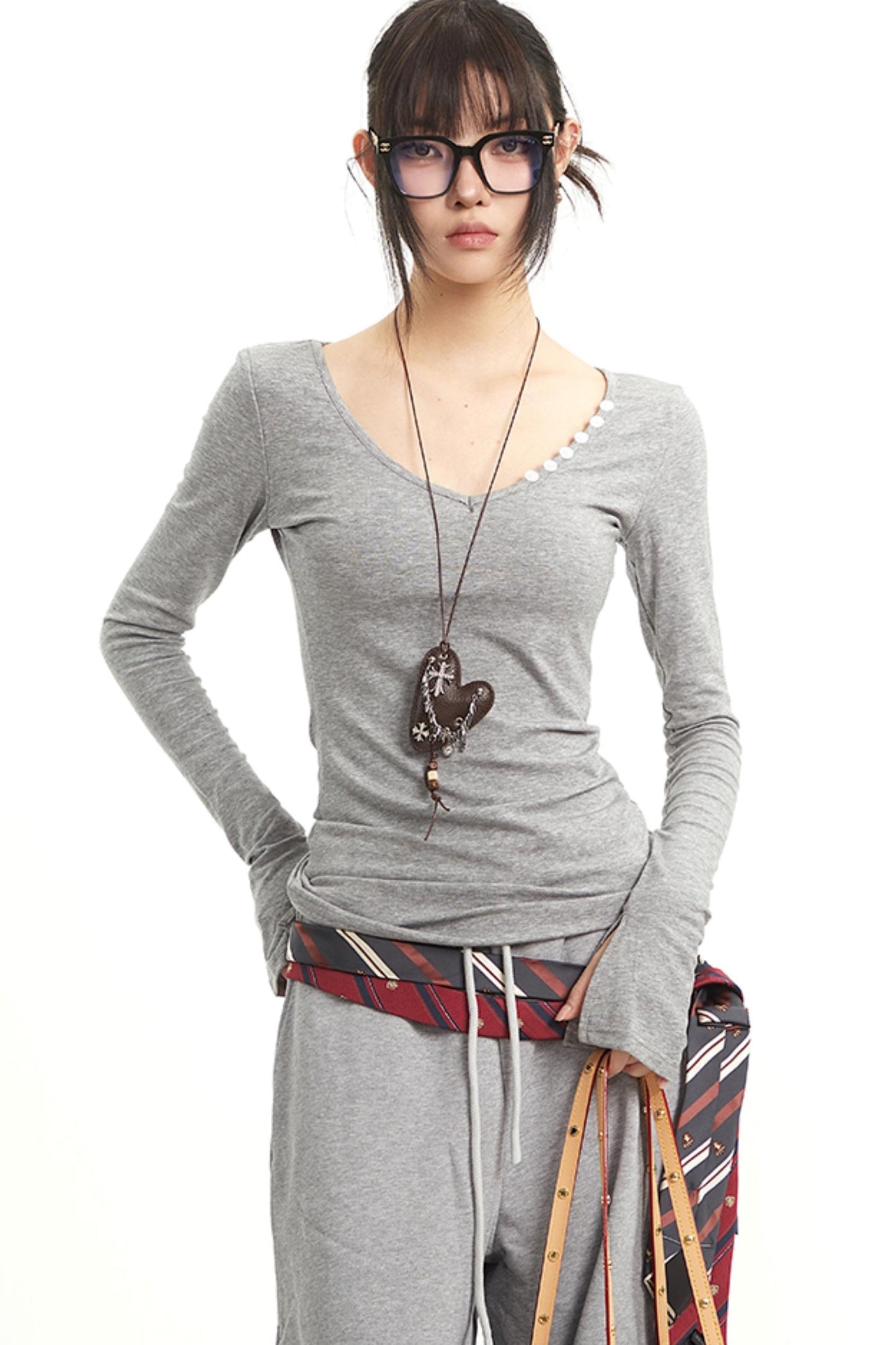 Vintage V-Neck Striped Tee