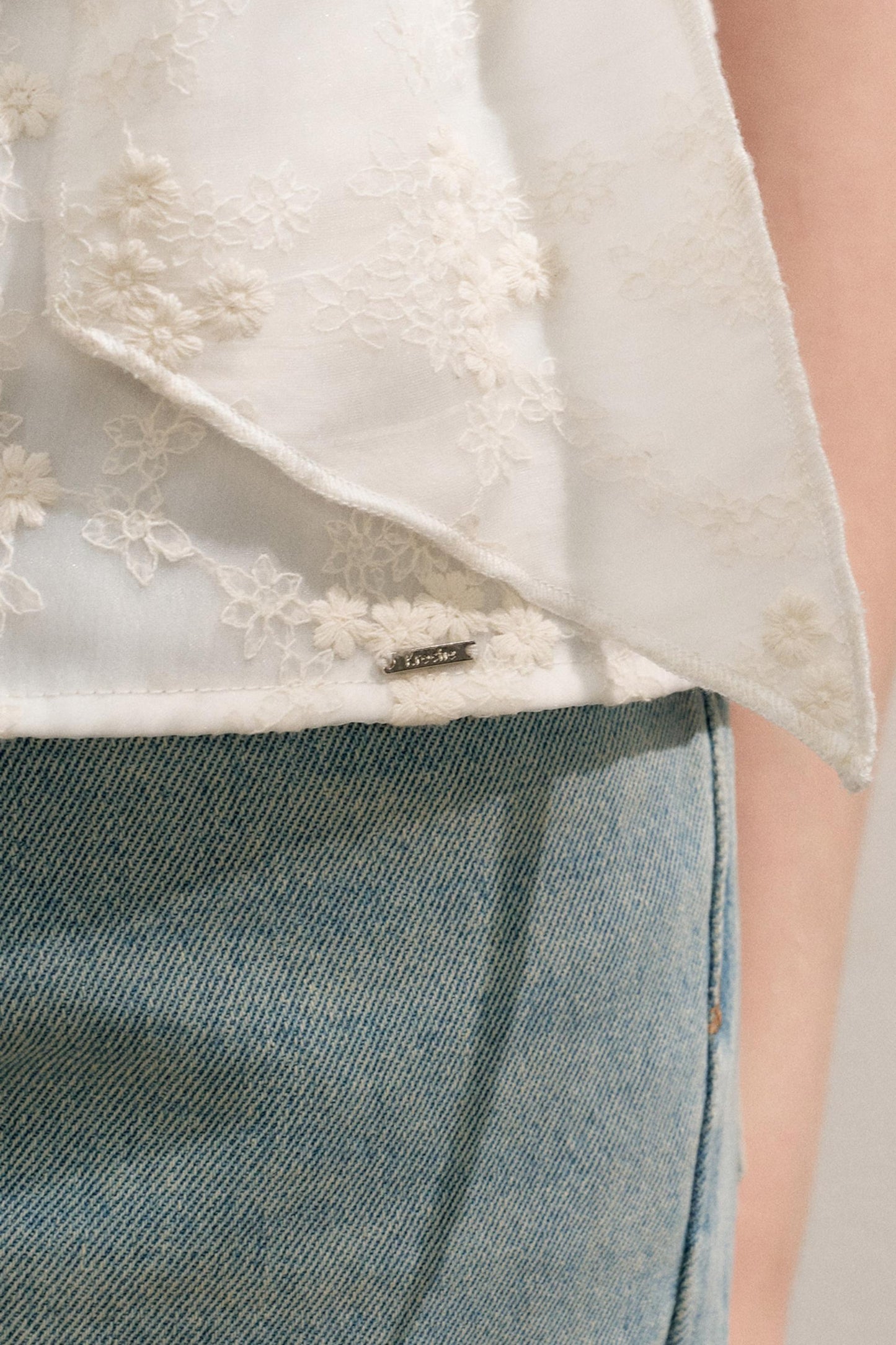 French Lace Flare Jeans