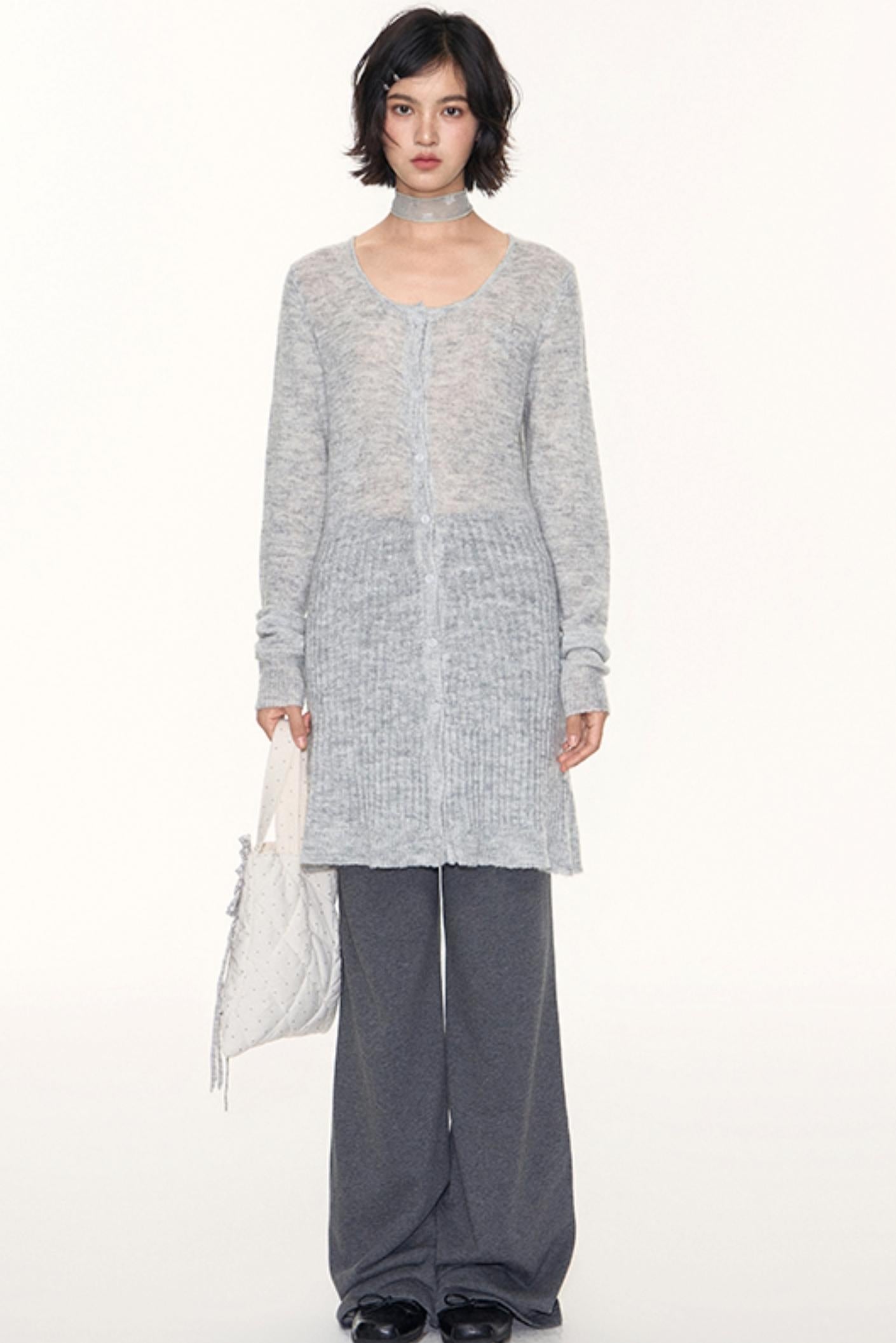 Star Jacquard Knit Cardigan Top