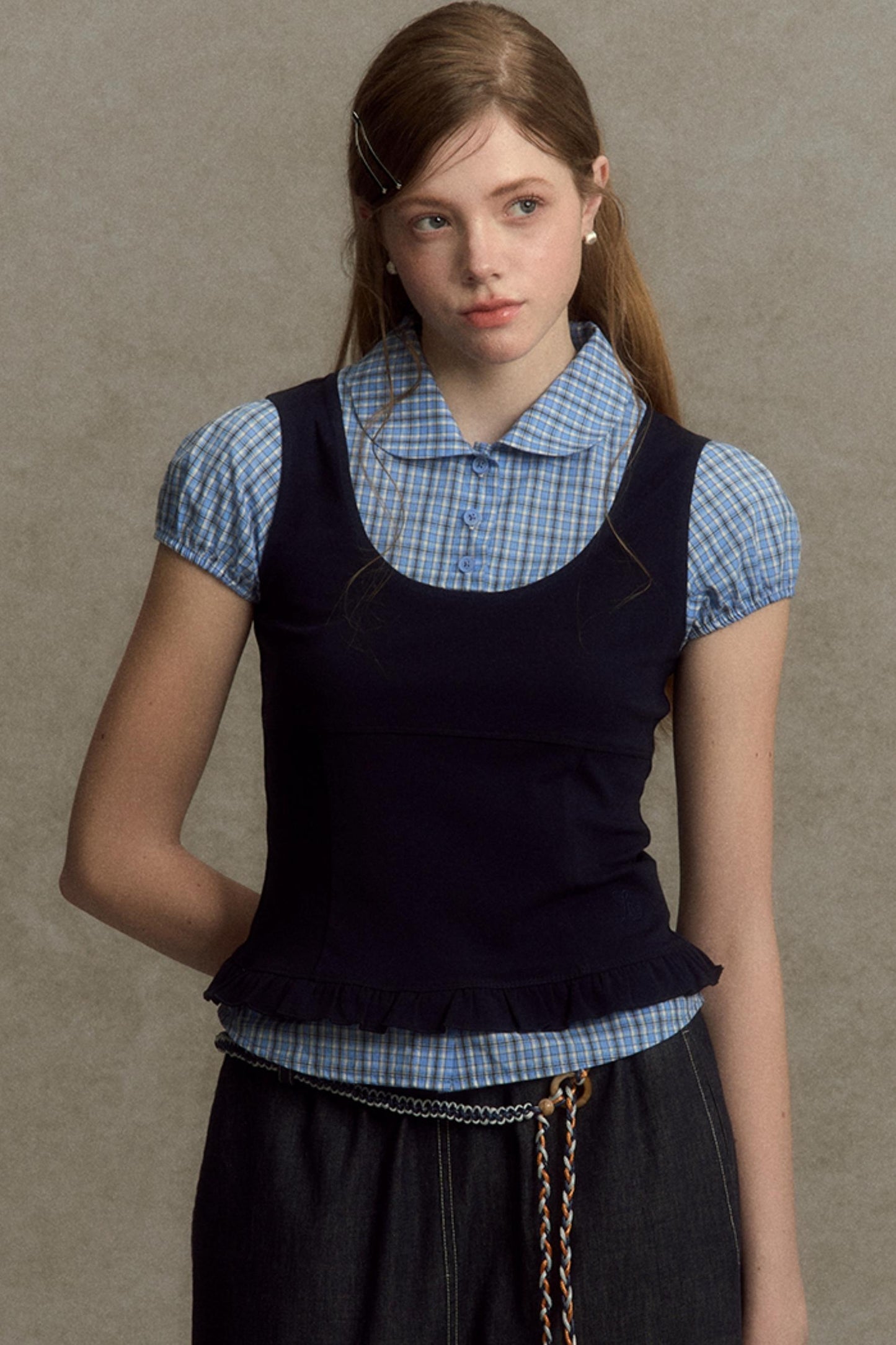 Chic Plaid Bubble Top