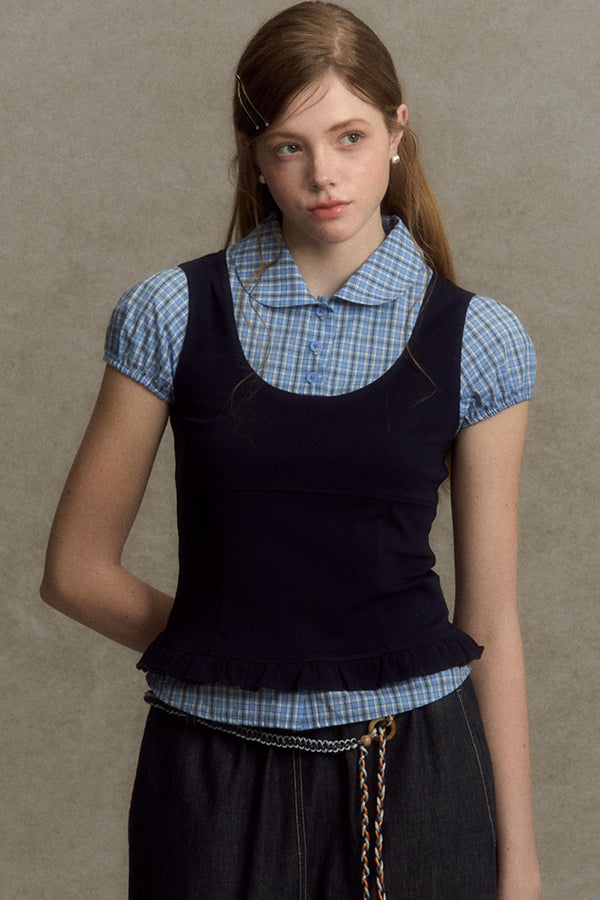 Chic Plaid Bubble Top