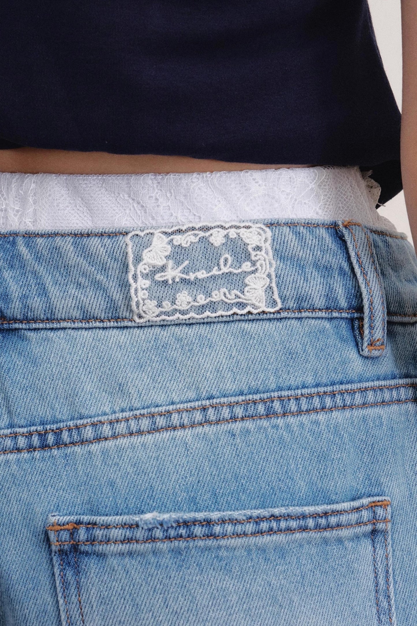 Romantic Lace Wide-Leg Jeans