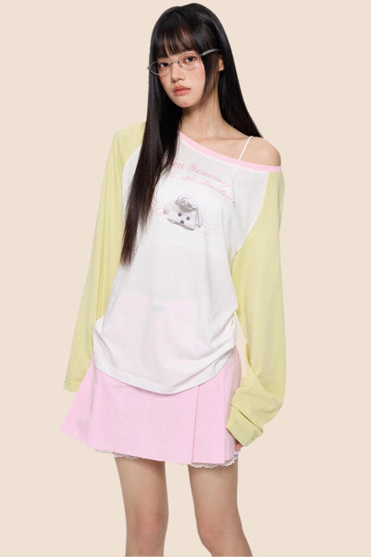 Color Block Sun Protection Smock Top