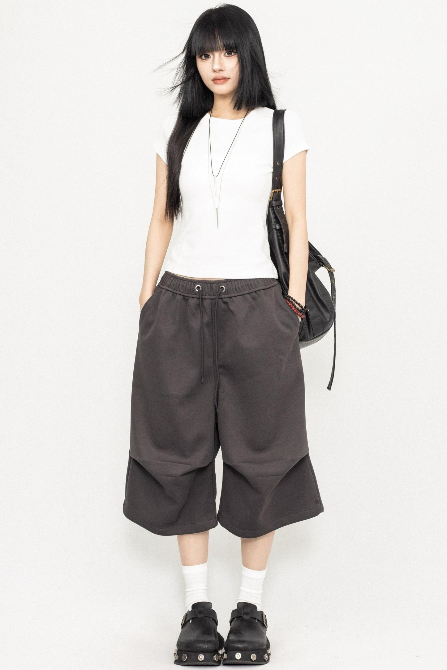 Retro Square Shoulder Slim Fit Tee