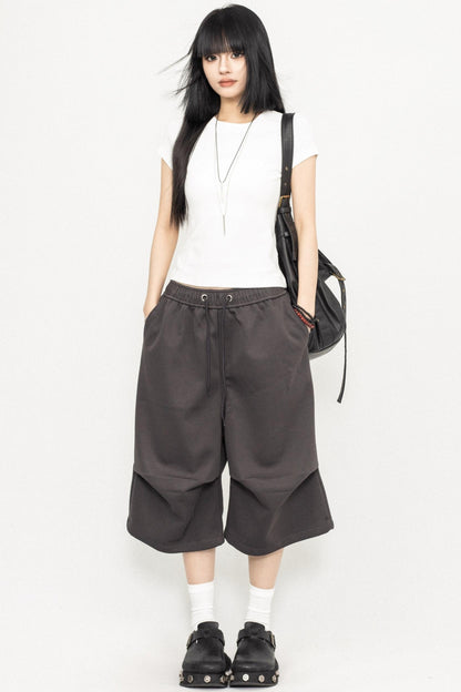 Retro Square Shoulder Slim Fit Tee