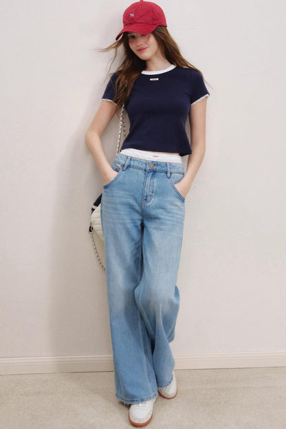 Romantic Lace Wide-Leg Jeans