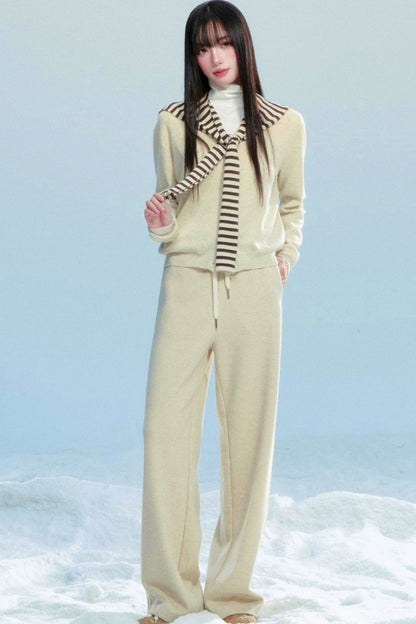 Striped Knitted Shawl Top