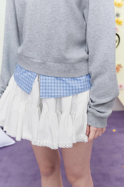 Mixed Check Polo Sweater