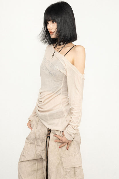 Slim Fit Black Off-Shoulder Blouse