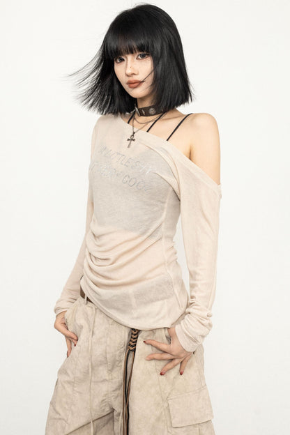 Slim Fit Black Off-Shoulder Blouse