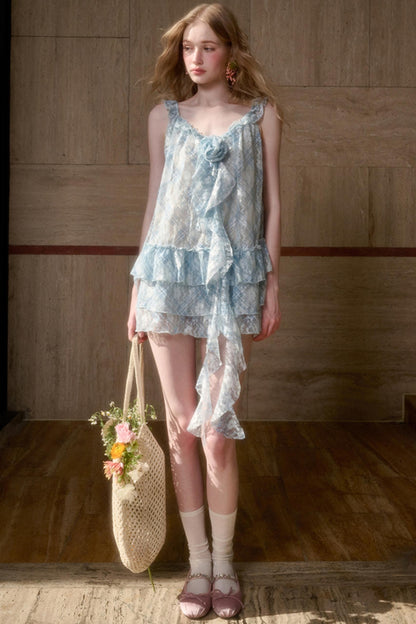 Floral Halter Babydoll Dress