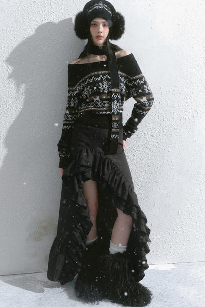 High-Waisted Slimming Long Skirt