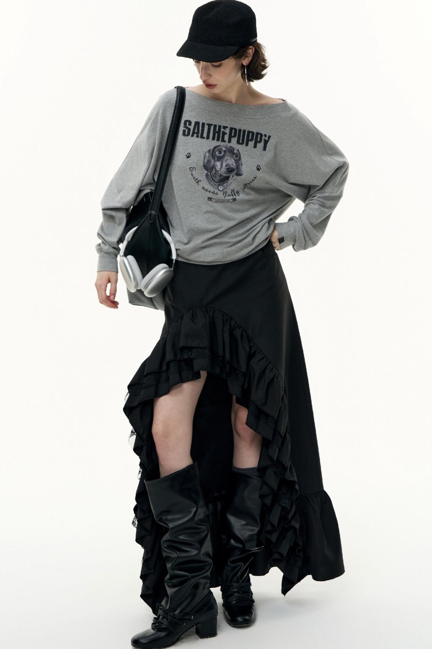 High-Waisted Slimming Long Skirt