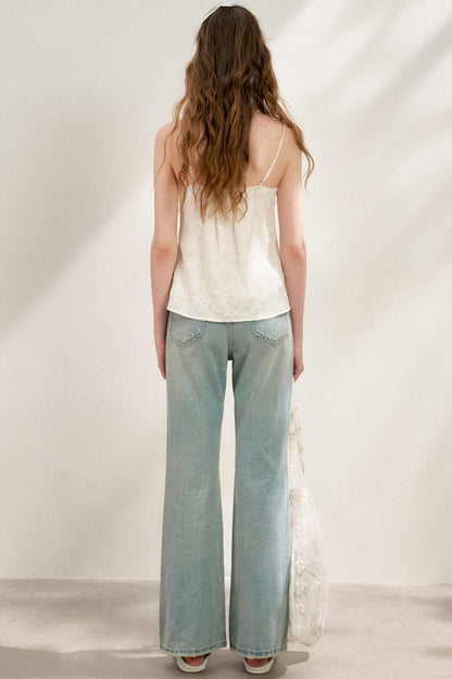 French Lace Flare Jeans
