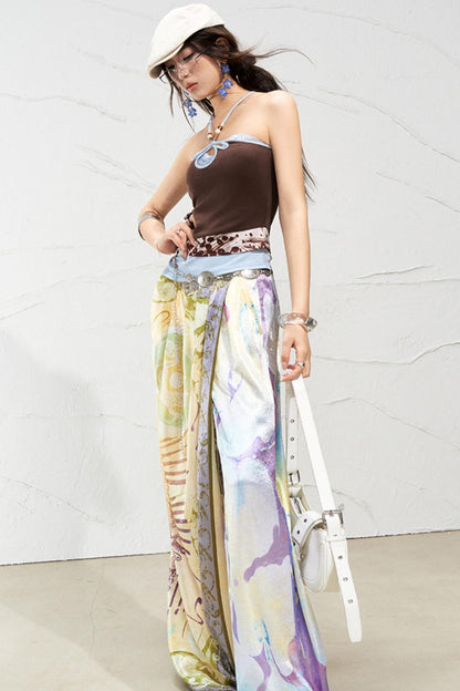 West Draped Wide-Leg Trousers