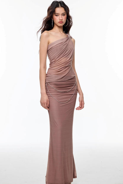 Purple Gauze Skirt Suit Set-Up