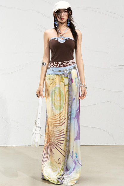 West Draped Wide-Leg Trousers