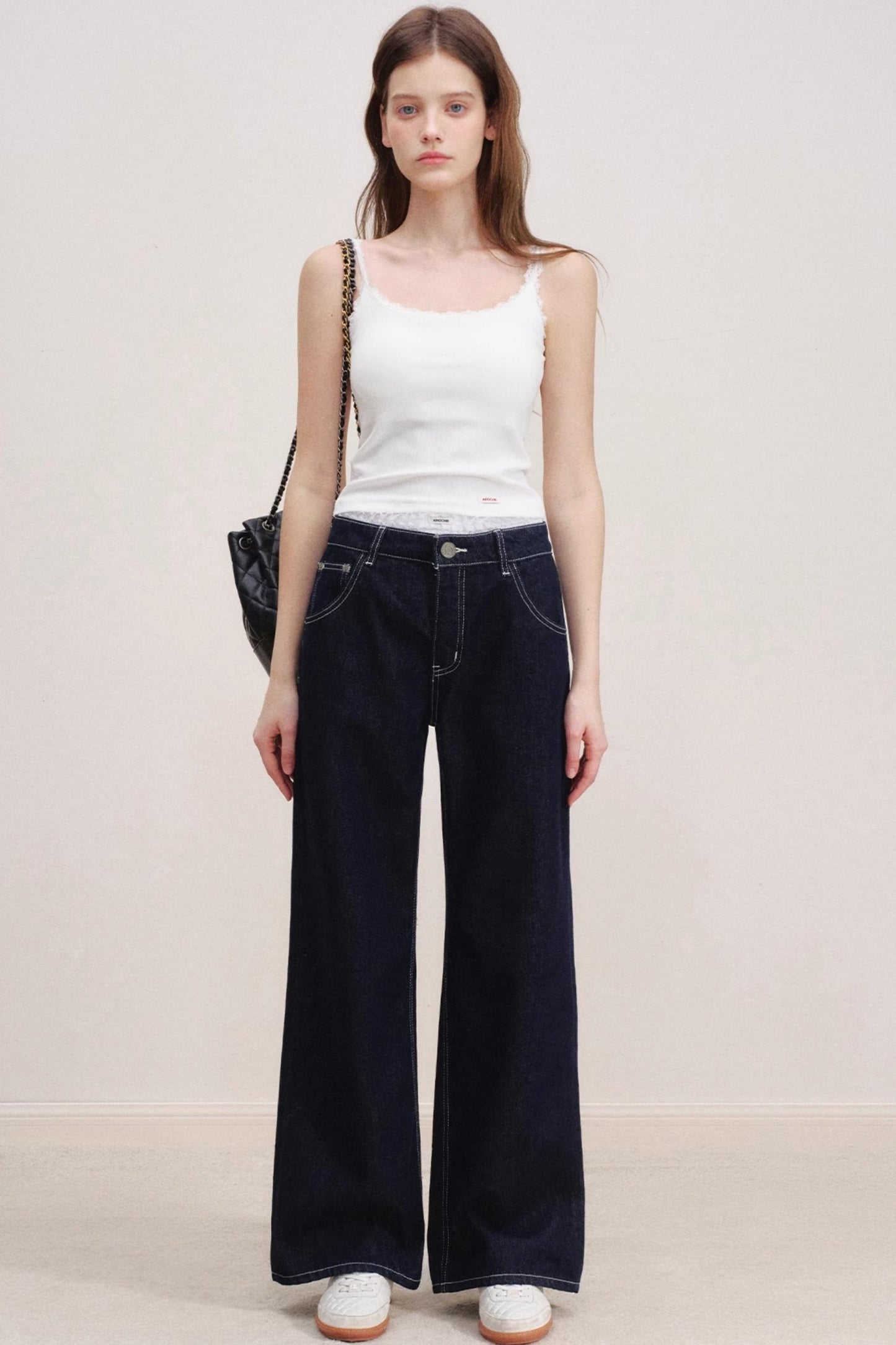 Romantic Lace Wide-Leg Jeans