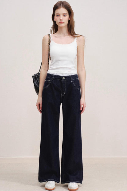 Romantic Lace Wide-Leg Jeans
