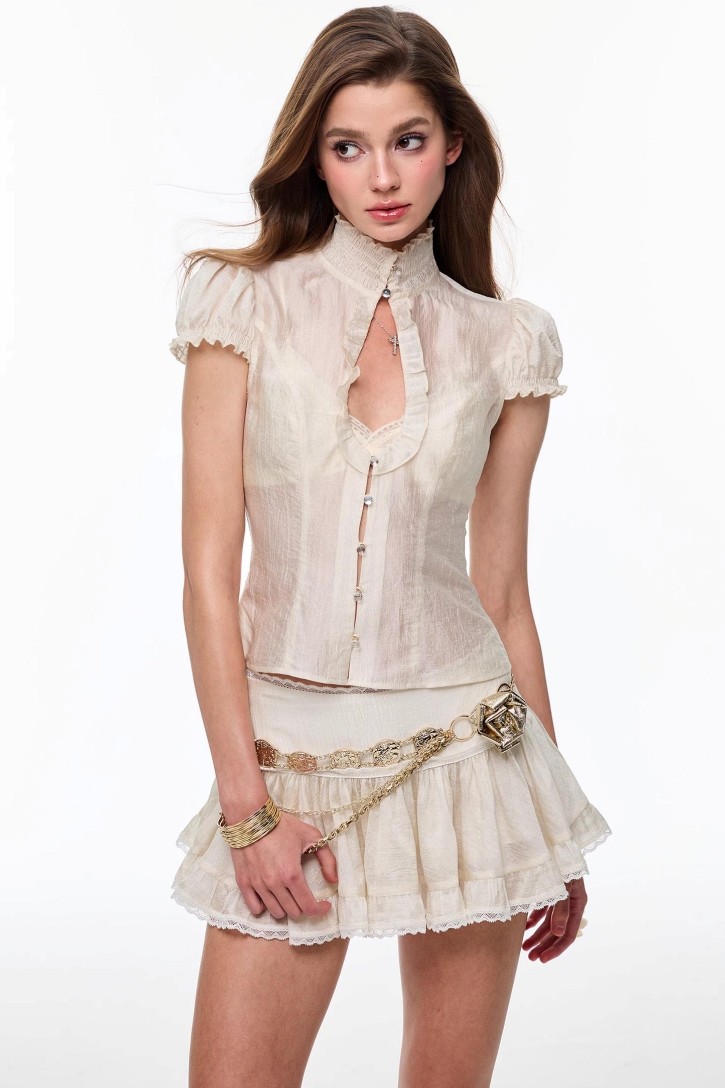 Pearl Waterdrop Top Skirt Set-Up