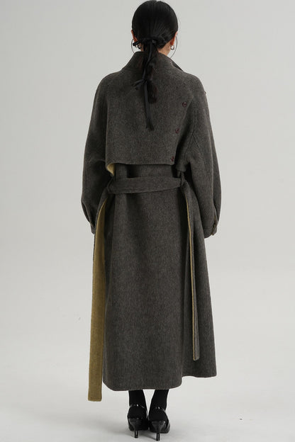 Elongated Temperament Wool Blend Coat