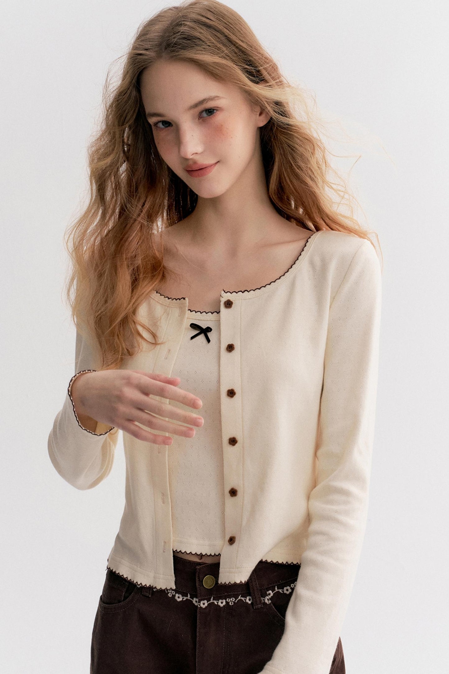 Romantic Autumn Lace Knit Cardigan