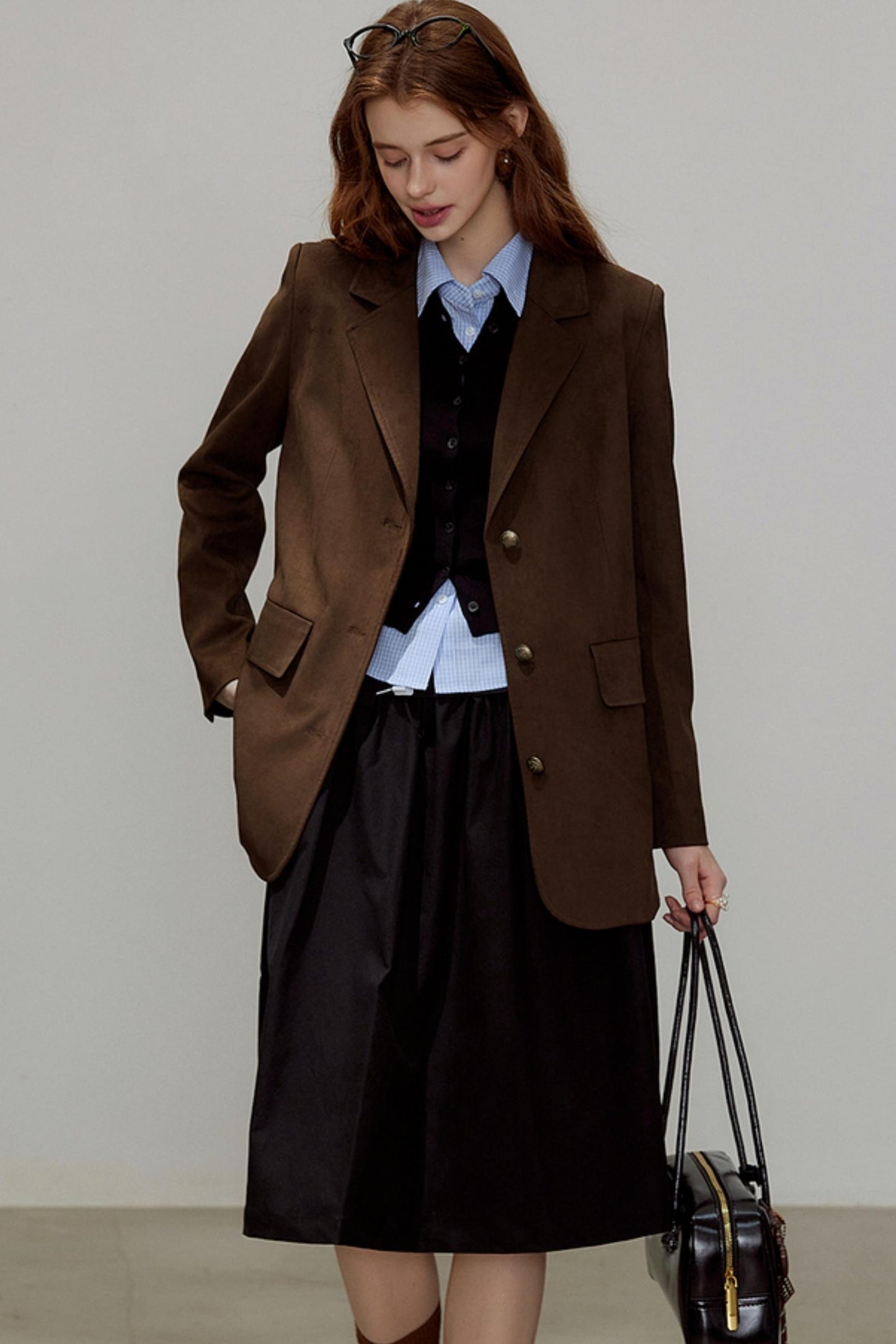 Autumn Retro Suede Blazer