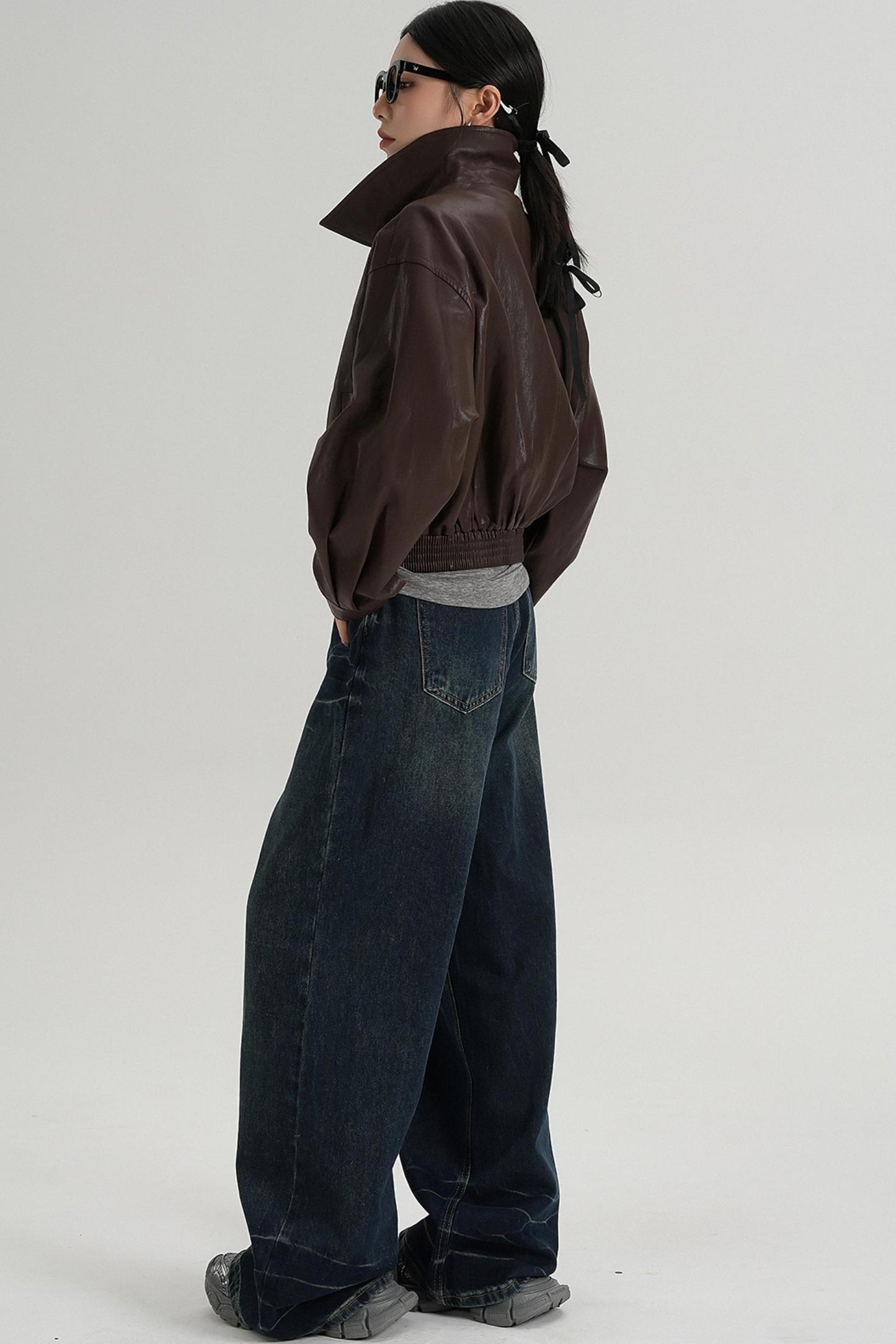 Cropped Leather Jacket