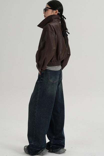 Cropped Leather Jacket