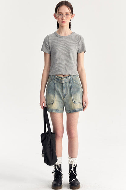 Bow Knit Vest With T-Shirt Set-Up