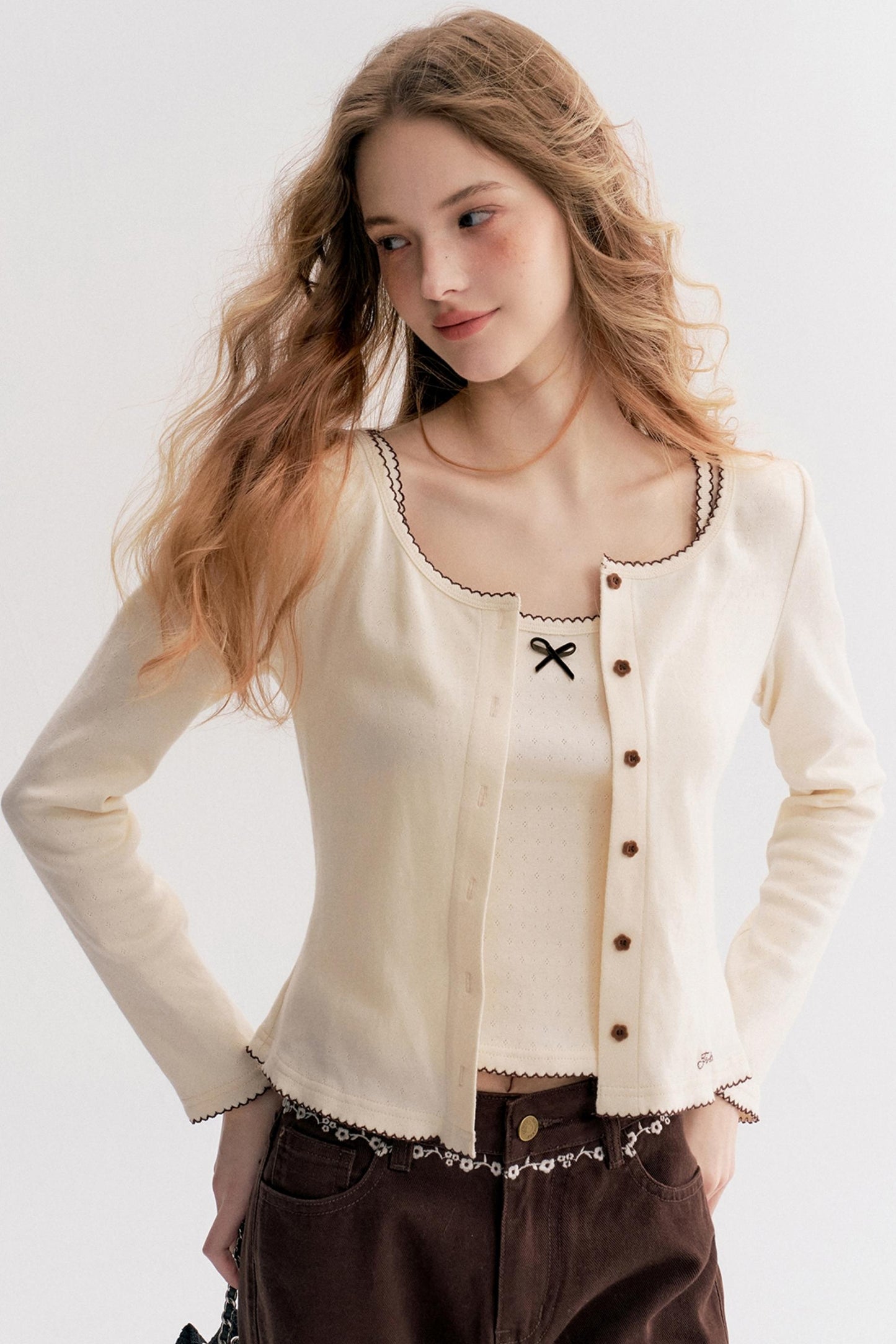 Romantic Autumn Lace Knit Cardigan