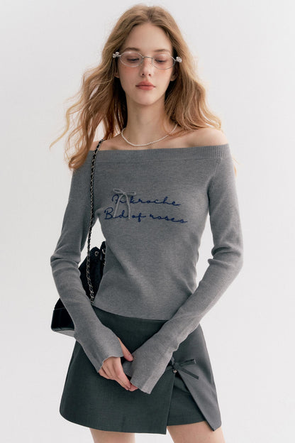 French Chain Sleeve Knit Top