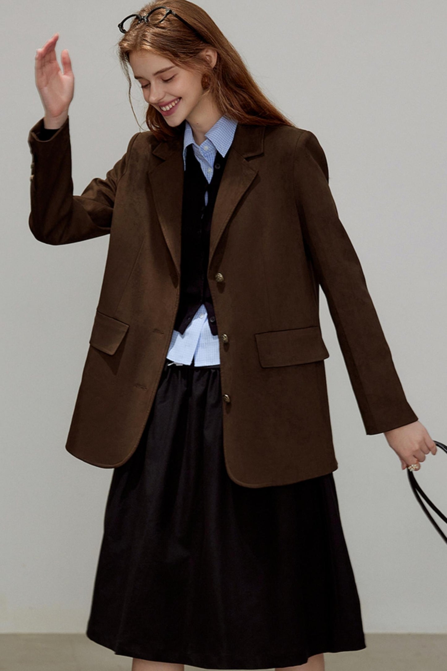 Autumn Retro Suede Blazer