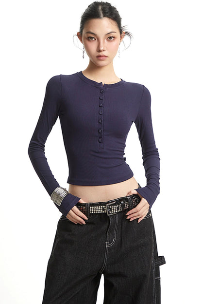 Solid Color Long Sleeve T-Shirt