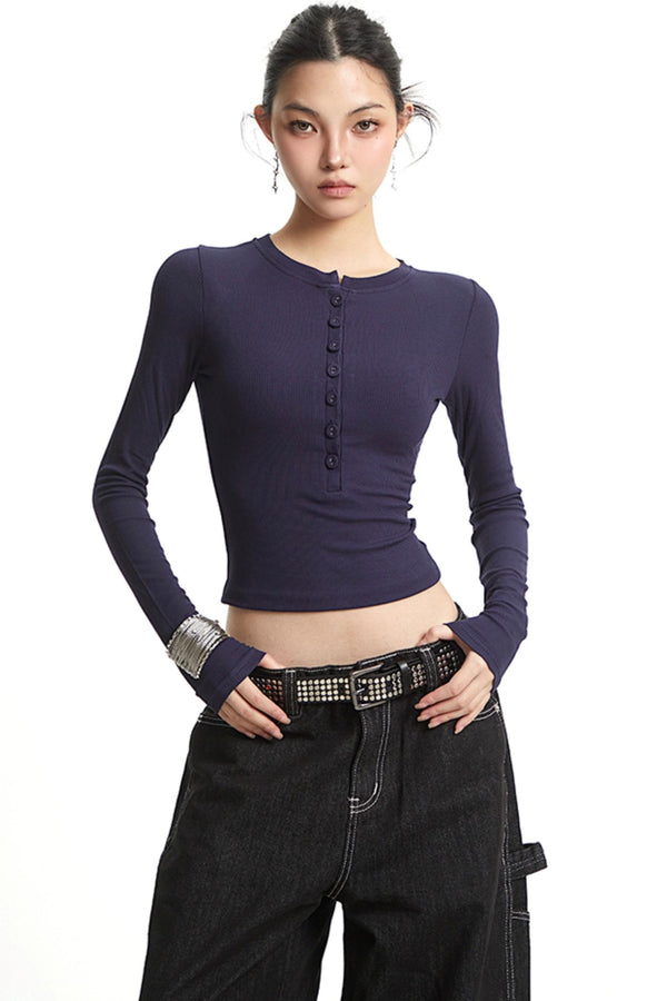 Solid Color Long Sleeve T-Shirt