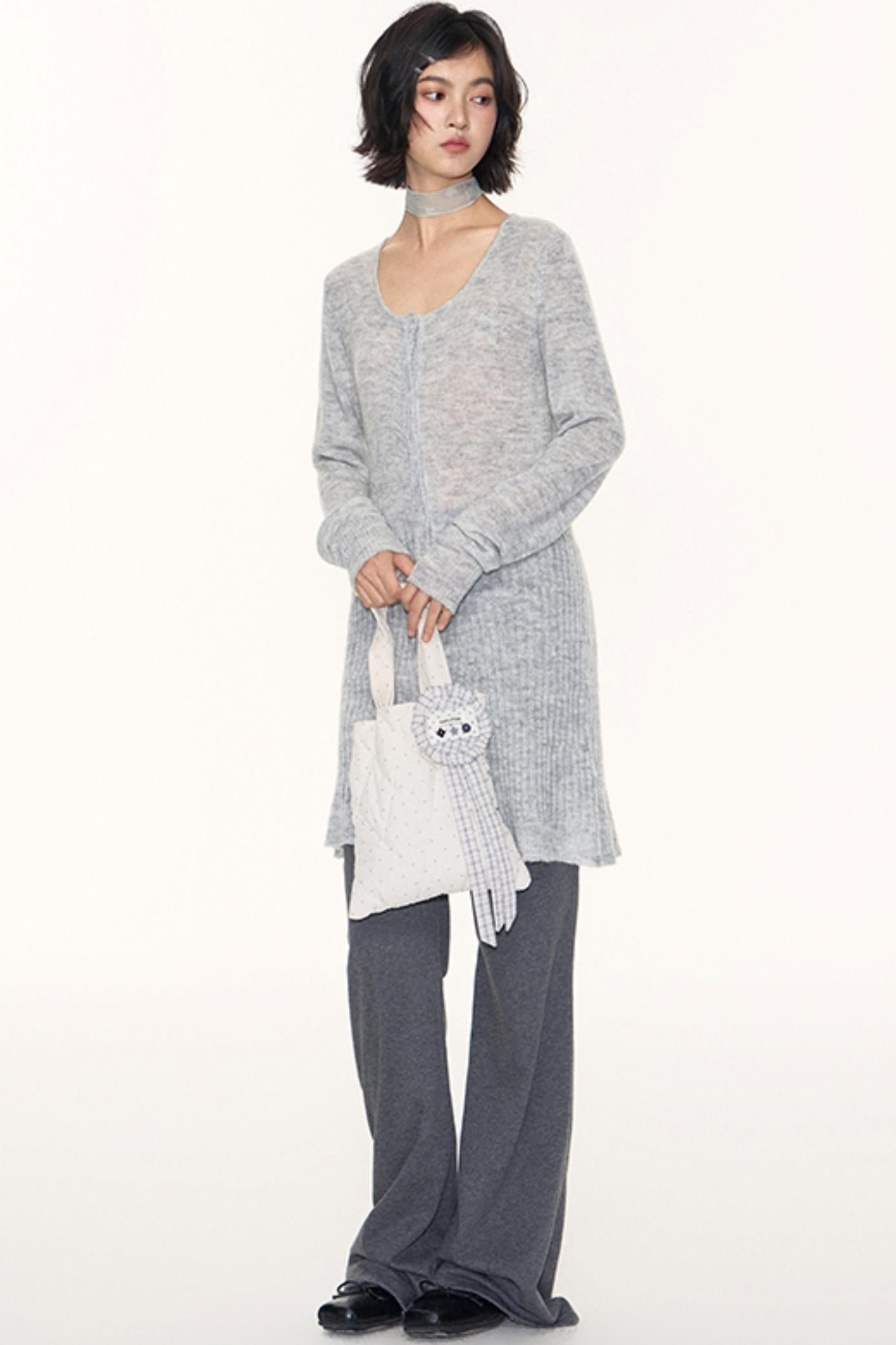 Star Jacquard Knit Cardigan Top