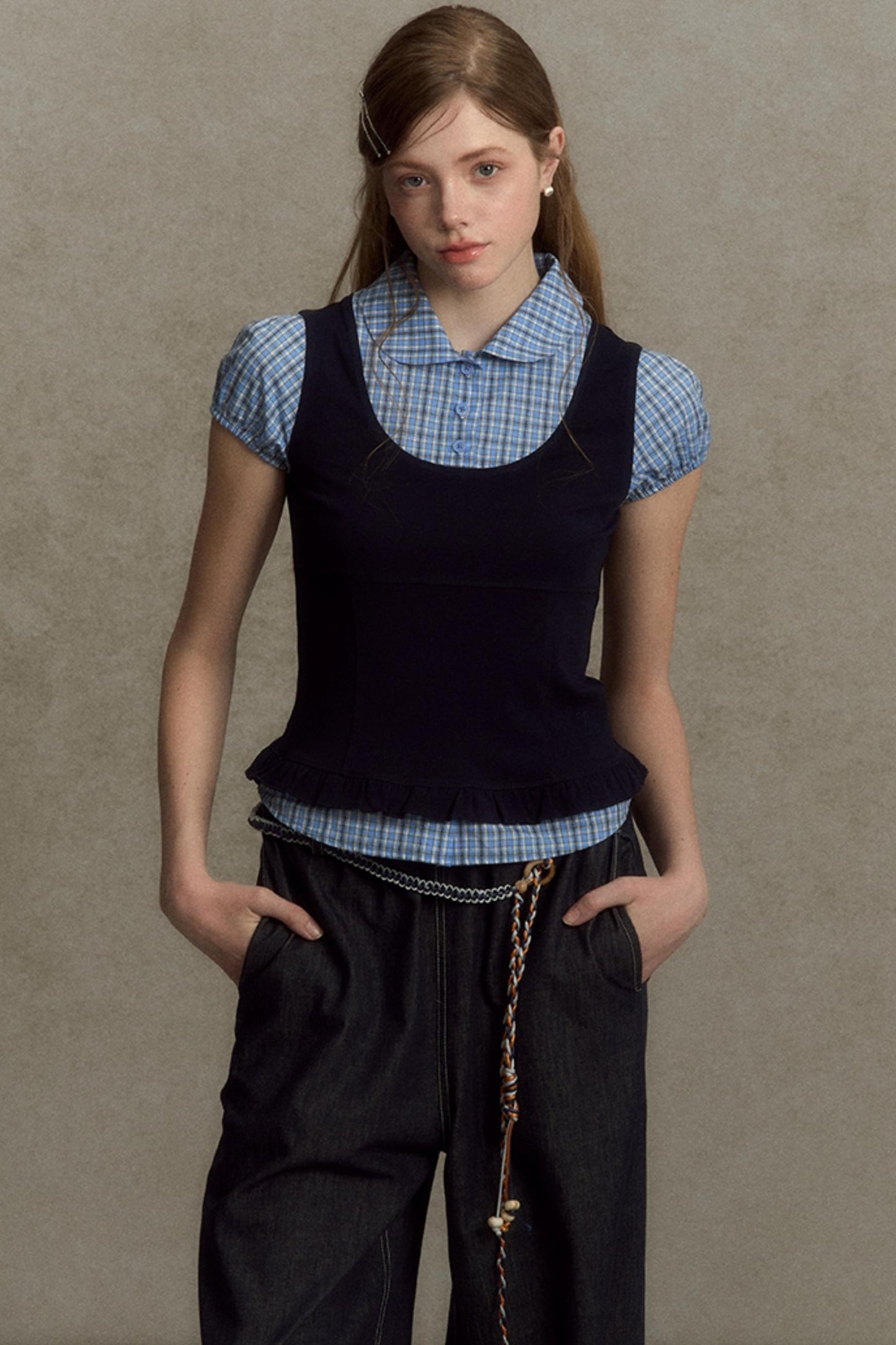 Chic Plaid Bubble Top