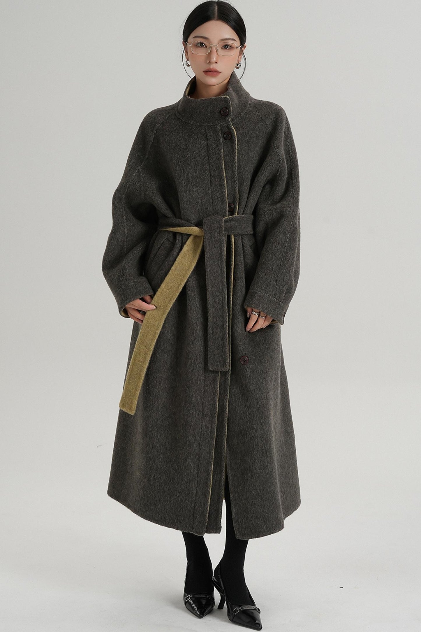 Elongated Temperament Wool Blend Coat