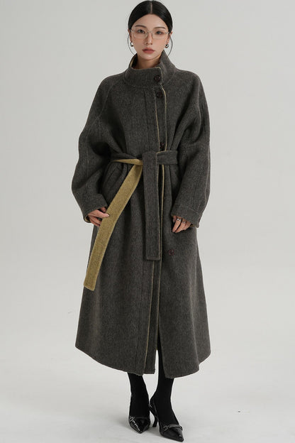 Elongated Temperament Wool Blend Coat