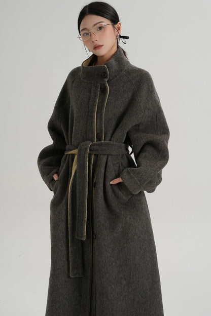 Elongated Temperament Wool Blend Coat