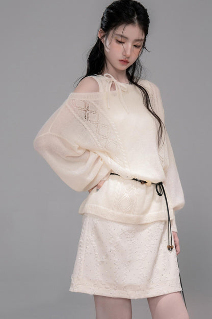 Soft Mist Bat Sleeve Pullover Sweater